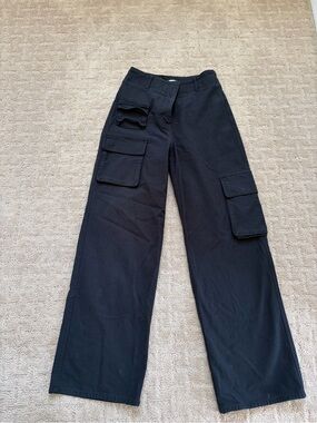 Wilfred Black Wide-Leg Cargo Pants